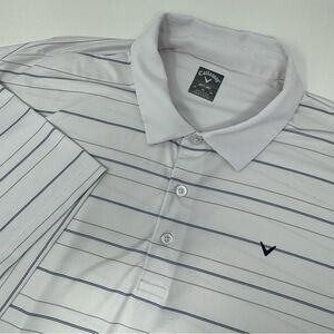 Callaway‎ Men's 3X Opti-Dri White Striped Golf Polo Shirt Collared